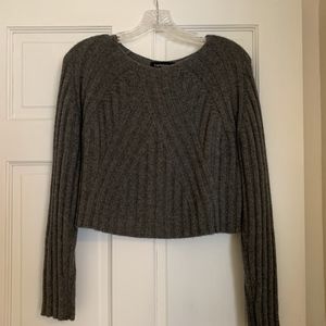 ThePerfext Crop Ribbed Cashmere Sweater